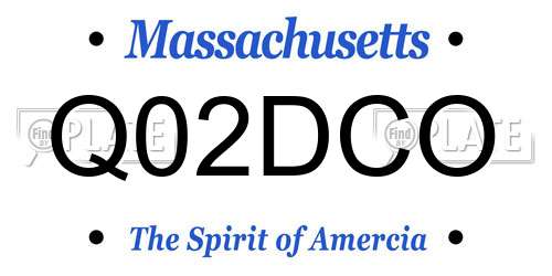 Q02DCO Massachusetts License Plate