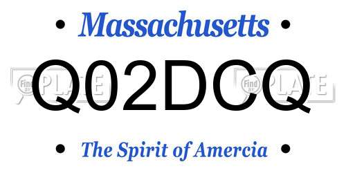 Q02DCQ Massachusetts License Plate