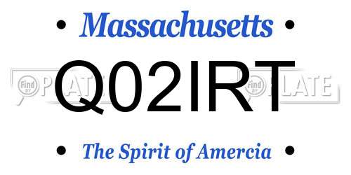 Q02IRT Massachusetts License Plate