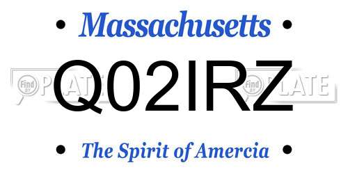Q02IRZ Massachusetts License Plate
