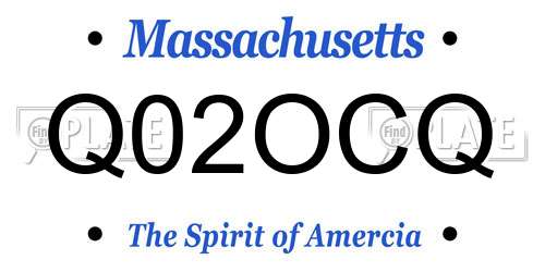 Q02OCQ Massachusetts License Plate