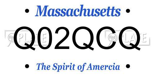 Q02QCQ Massachusetts License Plate