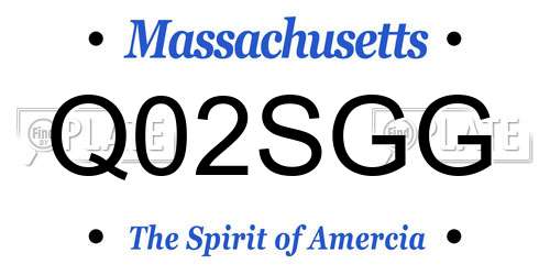 Q02SGG Massachusetts License Plate