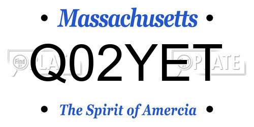 Q02YET Massachusetts License Plate