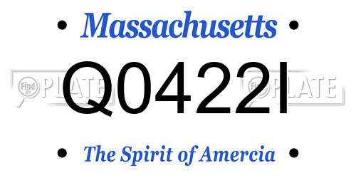 Q0422I Massachusetts License Plate