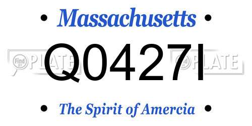Q0427I Massachusetts License Plate