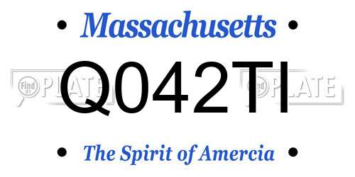 Q042TI Massachusetts License Plate