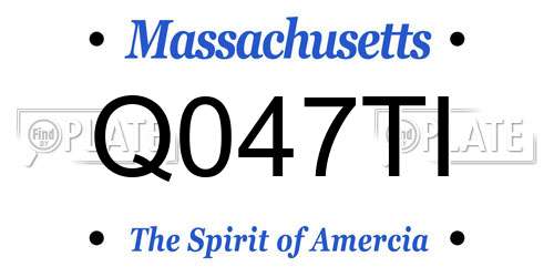 Q047TI Massachusetts License Plate