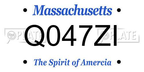 Q047ZI Massachusetts License Plate