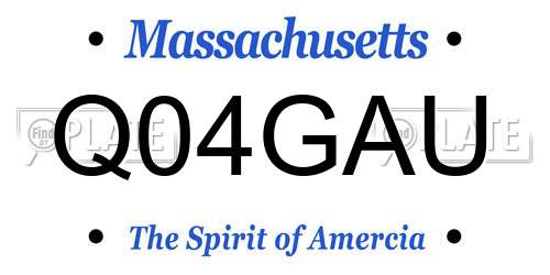 Q04GAU Massachusetts License Plate