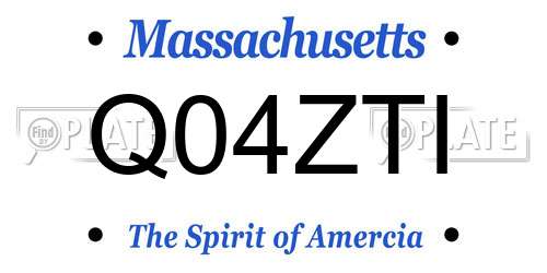 Q04ZTI Massachusetts License Plate
