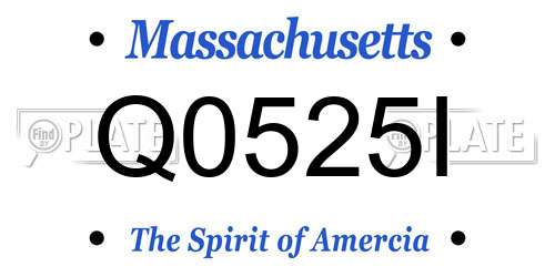 Q0525I Massachusetts License Plate