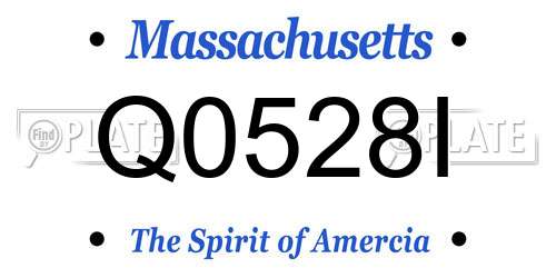 Q0528I Massachusetts License Plate