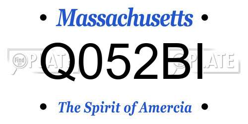 Q052BI Massachusetts License Plate