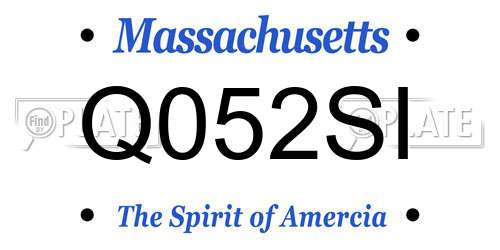 Q052SI Massachusetts License Plate