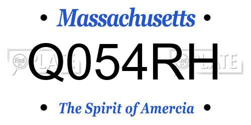 Q054RH Massachusetts License Plate