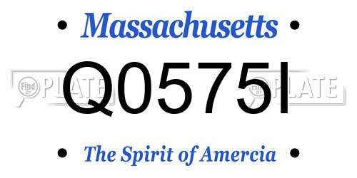 Q0575I Massachusetts License Plate