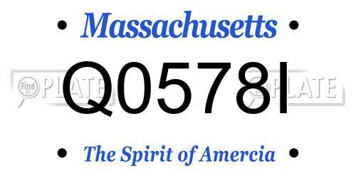 Q0578I Massachusetts License Plate