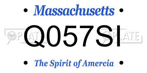 Q057SI Massachusetts License Plate