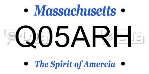 Q05ARH Massachusetts License Plate