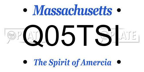 Q05TSI Massachusetts License Plate