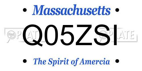 Q05ZSI Massachusetts License Plate