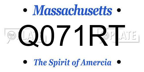 Q071RT Massachusetts License Plate