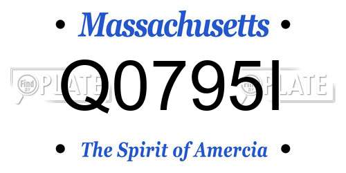 Q0795I Massachusetts License Plate