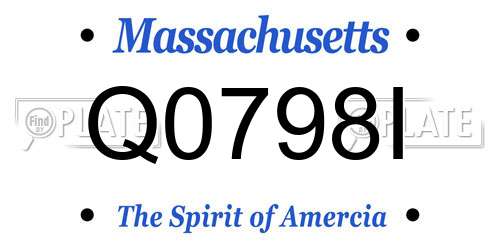 Q0798I Massachusetts License Plate