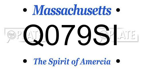 Q079SI Massachusetts License Plate