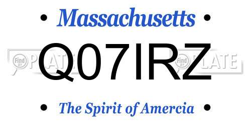 Q07IRZ Massachusetts License Plate