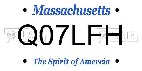 Q07LFH Massachusetts License Plate