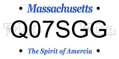 Q07SGG Massachusetts License Plate
