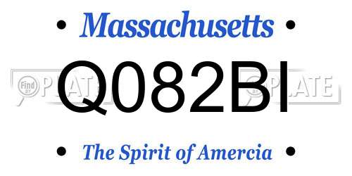 Q082BI Massachusetts License Plate