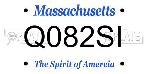 Q082SI Massachusetts License Plate