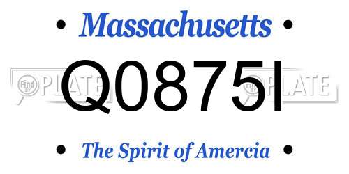 Q0875I Massachusetts License Plate