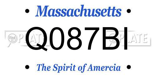 Q087BI Massachusetts License Plate