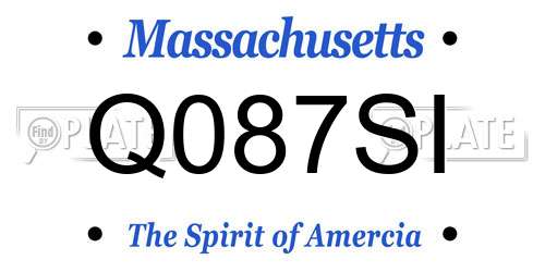 Q087SI Massachusetts License Plate