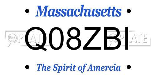 Q08ZBI Massachusetts License Plate