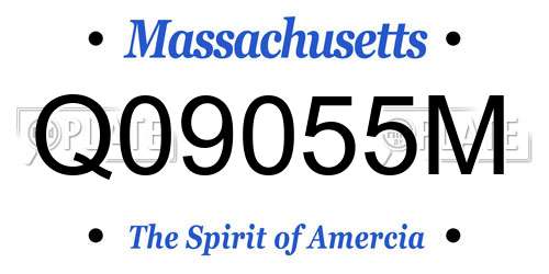Q09055M Massachusetts License Plate
