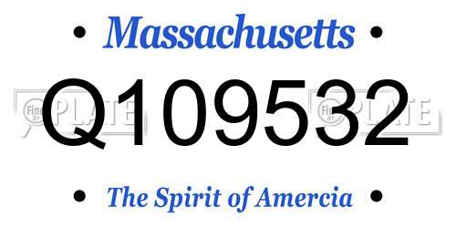 Q109532 Massachusetts License Plate