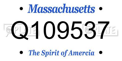 Q109537 Massachusetts License Plate