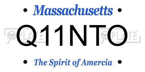 Q11NTO Massachusetts License Plate