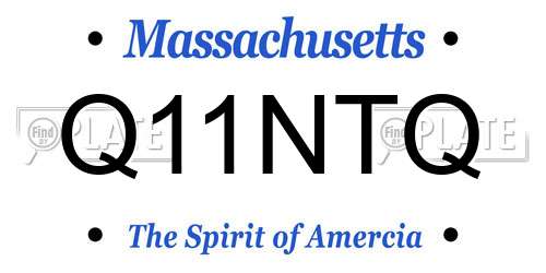 Q11NTQ Massachusetts License Plate