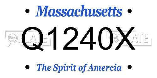 Q1240X Massachusetts License Plate