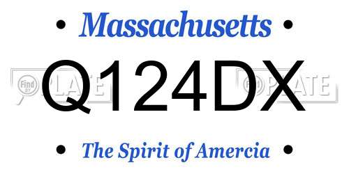 Q124DX Massachusetts License Plate