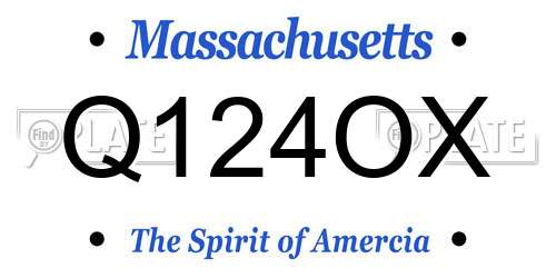 Q124OX Massachusetts License Plate