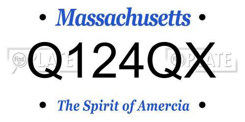 Q124QX Massachusetts License Plate