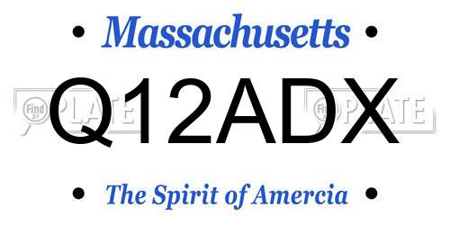 Q12ADX Massachusetts License Plate