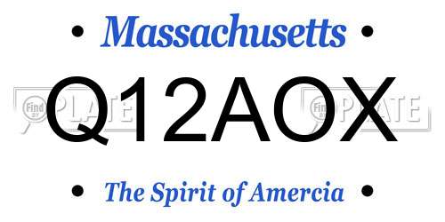 Q12AOX Massachusetts License Plate